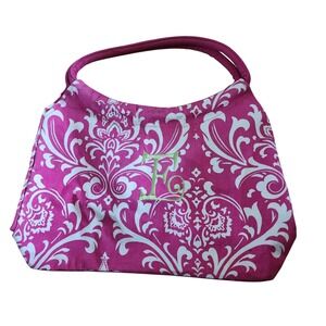 Buckhead Betties Pink Damask Initial E‎ Purse Handbag Tote